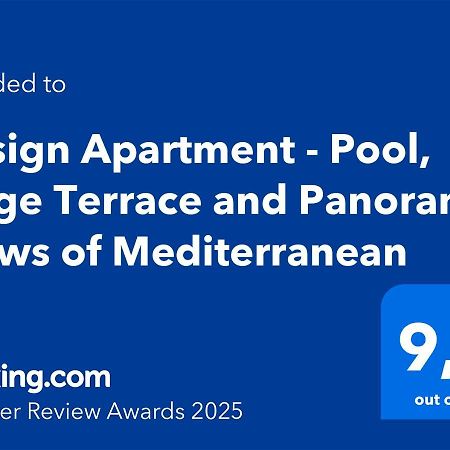 Design Apartment - Pool, Large Terrace And Panoramic Views Of Mediterranean 邦多勒 外观 照片