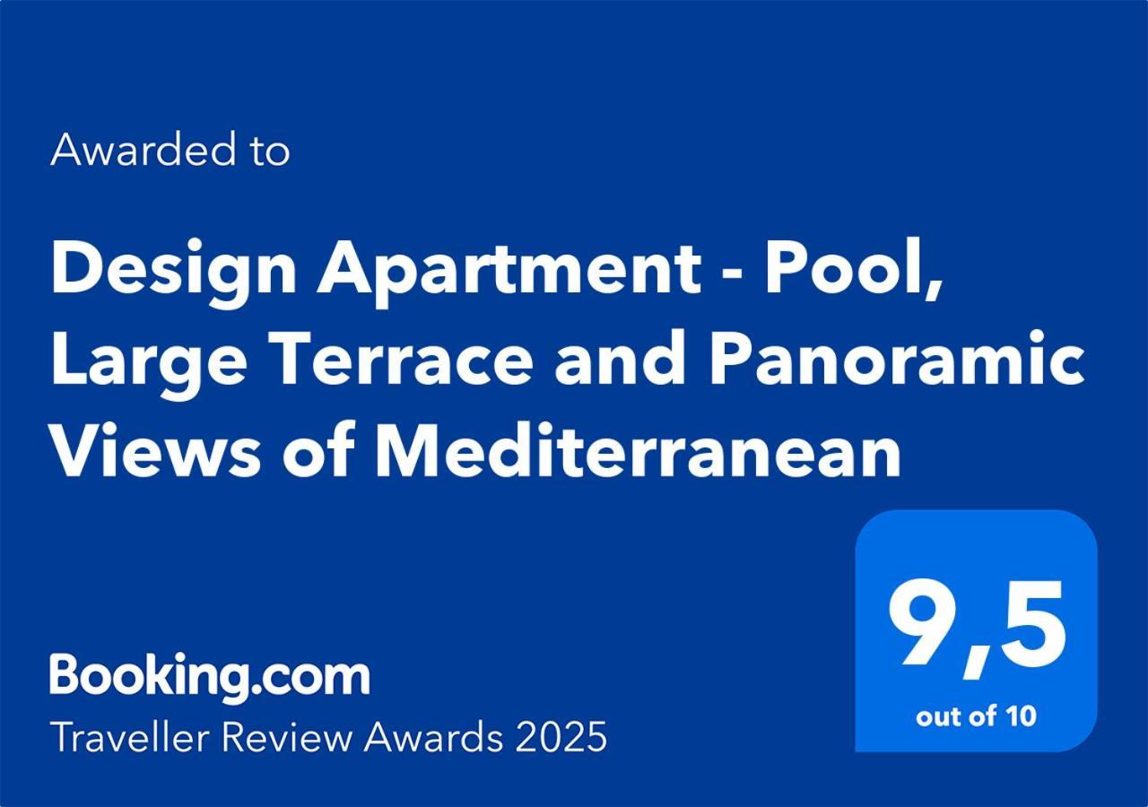 Design Apartment - Pool, Large Terrace And Panoramic Views Of Mediterranean 邦多勒 外观 照片